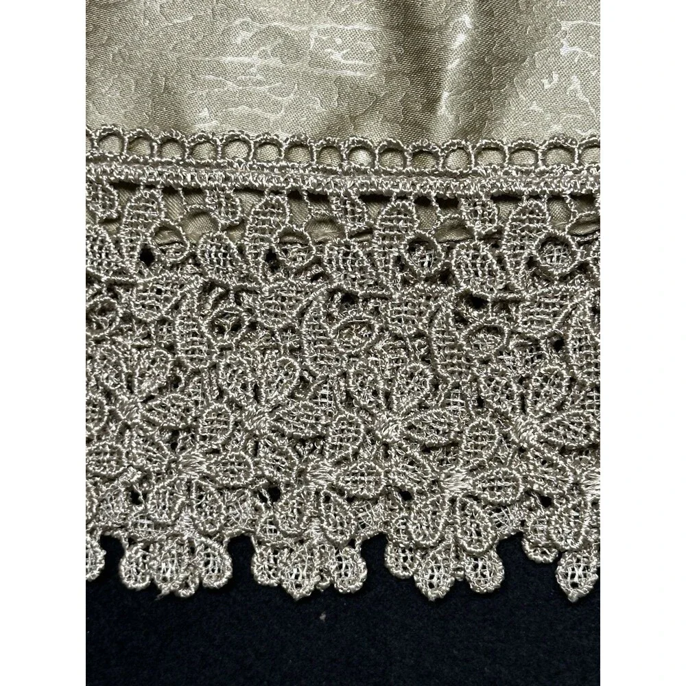 VINTAGE CROSCILL GOLD LACE WATERFALL SWAG VALANCE PAIR